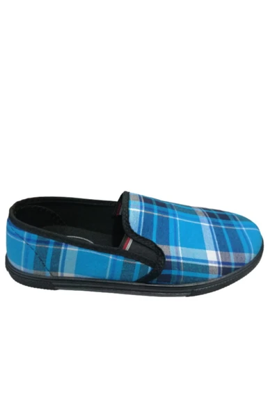 Comfort C0362-01 Unisex Mavi Desenli Keten Yazlık Ayakkabı - Resim 2