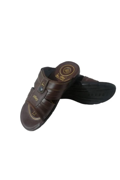 Ziley Zl022-010 Erkek Kahve Günlük Yürüyüş Terlik Sandalet - 4
