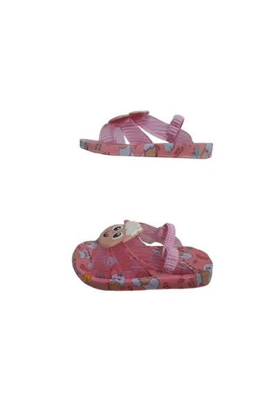 GEZER Yazlık Bebe Kız Lastikli Islak Zemine Uygun Günlük Havuz Plaj Terlik-sandalet - 3