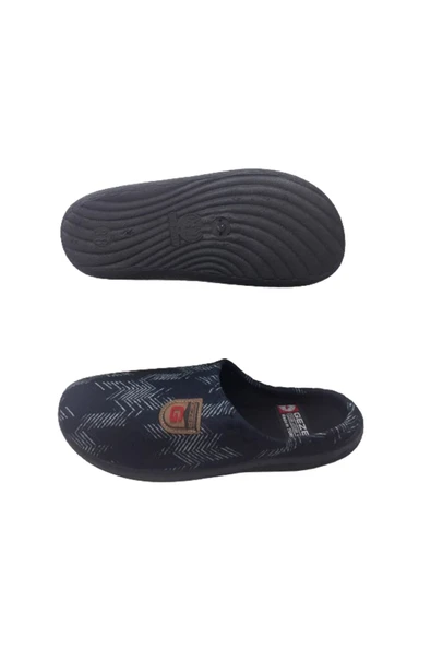 GEZER Unısex Siyah Çizgi Desenli Ev İçi Terlik - 3