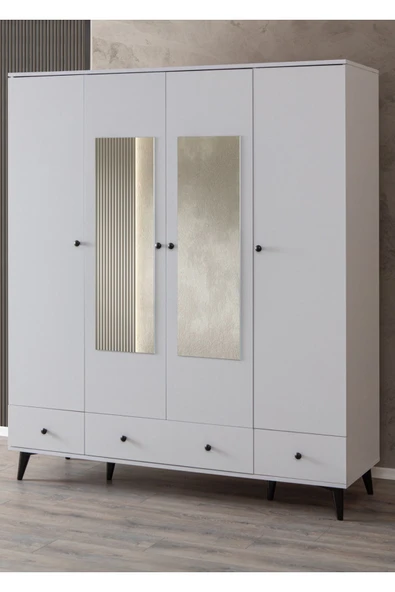 Gardırop, Bianca 4 Kapaklı Aynalı Dolap ürün görseli