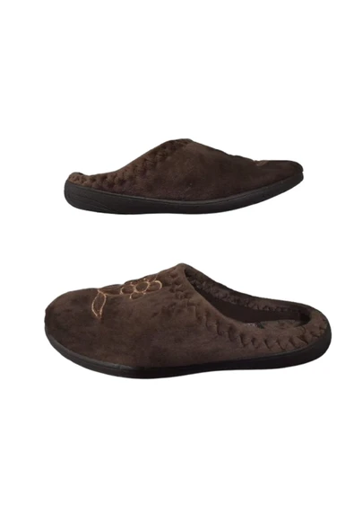 GEZER Kahverengi Çiçek Desenli Ev İçi Ultra Hafif Günlük Terlik ürün görseli