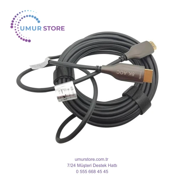 15 Metre - Aoc Fiber HDMI 2.1 Kablo - 48GBPS, 8K@60Hz, 4K@120Hz, 4K@60Hz, Earc, D-Hdr, Dolby Vision - 4
