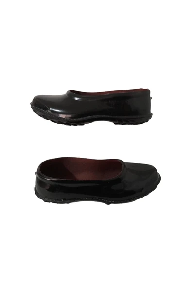 Emek Siyah Lastik Kadın Siyah Düz Kaymaz Taban Lastik Ayakkabı