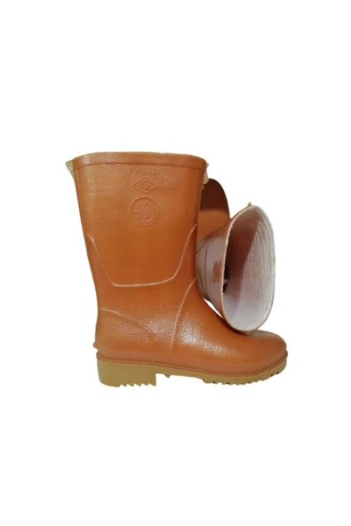 PALALI Unısex Kahverengi Krep Kısa Yağmur Çizmesi - Resim 3