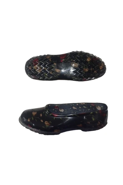 Emek Kadın Lastik Siyah-Kahve Laleli Kaymaz Taban İş Ayakkabısı emek320-22 - Resim 5