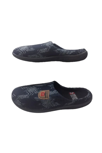 GEZER Unısex Siyah Çizgi Desenli Ev İçi Terlik - 6