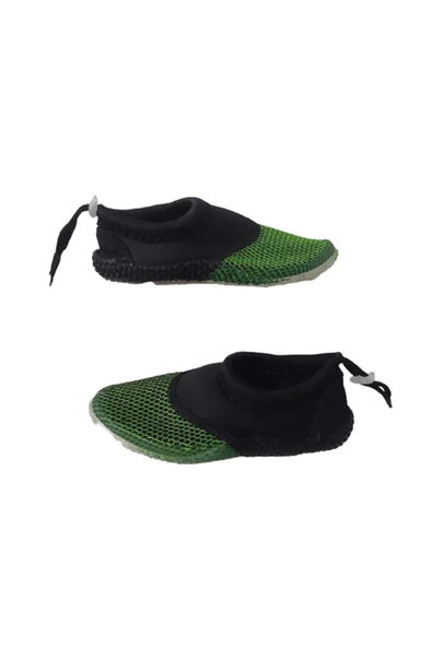 SRB Siyah-Fıstık Yeşili Erkek Çocuk Deniz Havuz Plaj Ayakkabısı