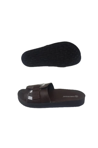 GEZER Erkek Kahverengi Cırtlı Ultra Hafif Günlük Şık Terlik GEEZR71-06 - 5