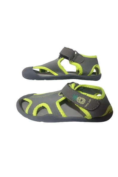 SRB Fıstık Yeşili-Füme Erkek Çocuk Deniz Havuz Plaj Ayakkabısı SRB4598 - Resim 4