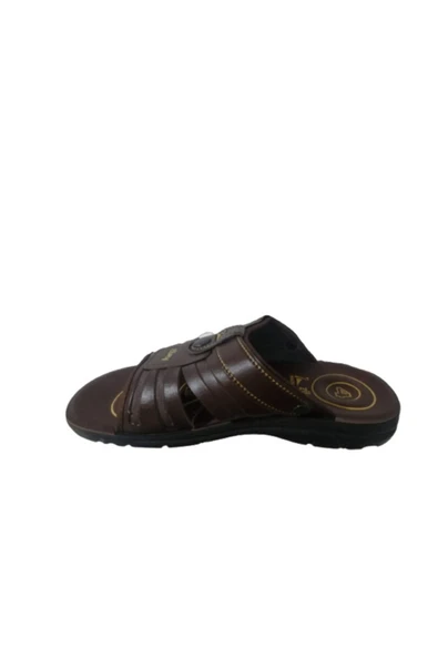 Ziley Zl022-010 Erkek Kahve Günlük Yürüyüş Terlik Sandalet - 6