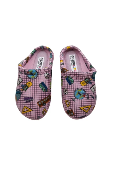 GEZER Kız Çocuk Pembe Ultra Hafif okul Araç-Gereçleri Desenli Ev İçi Terlik gztrt8521537 - 4