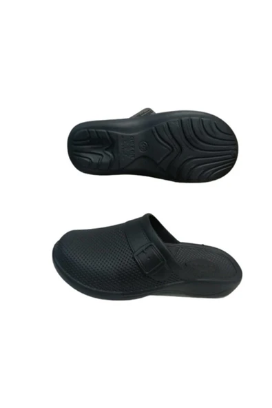 GEZER Ge193-10 Unisex Siyah Kapalı Banyo Terliği - Resim 2