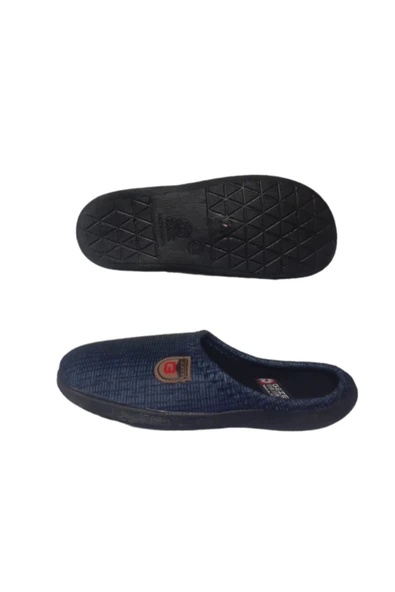 GEZER Erkek Lacivert-Siyah Ortopedik Taban Ev İçi Günlük Terlik Gezrr98-1023 - 2