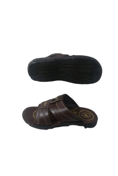 Ziley Zl022-010 Erkek Kahve Günlük Yürüyüş Terlik Sandalet - 5