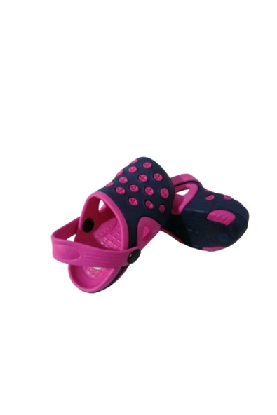 Akınal Bella Ak1986-010 Kız Çocuk Lacivert Fuşya Çift Taban Günlük Yürüyüş Terlik Sandalet - 4