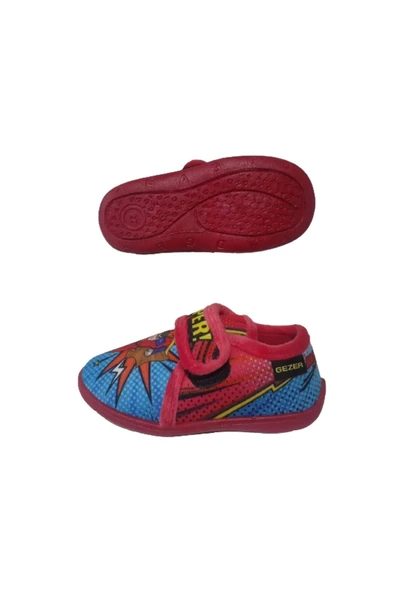 GEZER Erkek Çocuk Kırmızı Süper Kahraman Figürlü Ev İçi Okul Kreş Ultra Hafif Panduf gzerr54079 - 5