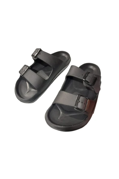 Calx Siyah Erkek Havuz Plaj Tokalı Terlik - Resim 5