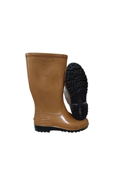 PALALI Palalı Unisex Açık Kahve Siyah Taban Uzun Yağmur Çizmesi - 5