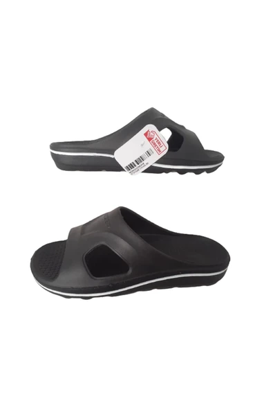 GEZER Unisex Siyah-beyaz Çizgili Banyo Balkon Plaj-deniz -havuz Günlük Terlik