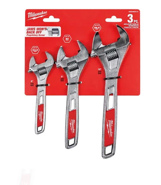 Milwaukee 3 Prç. Kurbağacık Anahtarı 150/200/250mm - 3