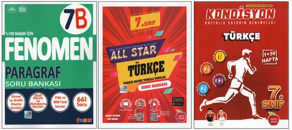 FENOMEN 7. SINIF 7B PARAGRAF+NEWTON ALL STAR TÜRKÇE+KONDİSYON TÜRKÇE (3 KİTAP)