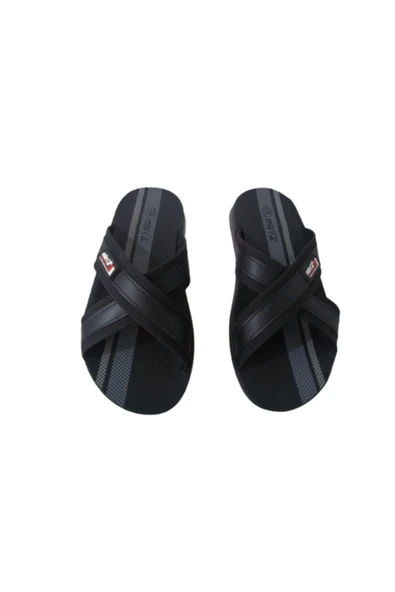 Muyaa Erkek Çocuk Siyah Çapraz Bantlı Terlik