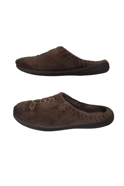 GEZER Kahverengi Çiçek Desenli Ev İçi Ultra Hafif Günlük Terlik - Resim 2