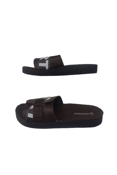 GEZER Erkek Kahverengi Cırtlı Ultra Hafif Günlük Şık Terlik GEEZR71-06 - 3