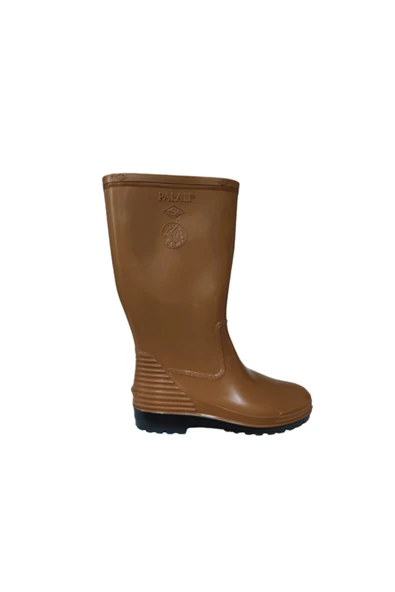 PALALI Palalı Unisex Açık Kahve Siyah Taban Uzun Yağmur Çizmesi
