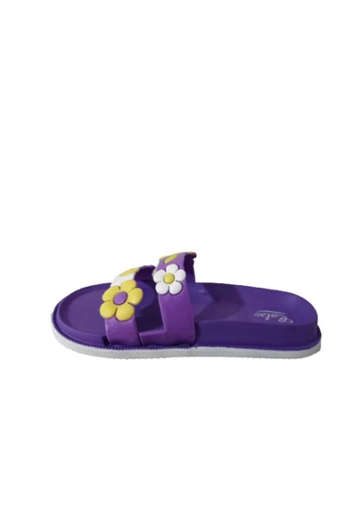 Calx Ca0185-020 Kız Çocuk Lila Çiçekli Günlük Yürüyüş Terlik - 4