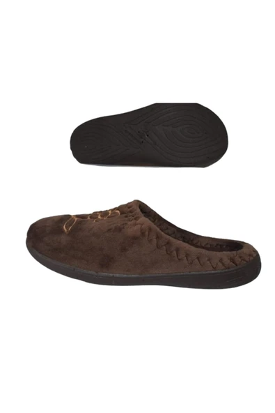 GEZER Kahverengi Çiçek Desenli Ev İçi Ultra Hafif Günlük Terlik - Resim 3