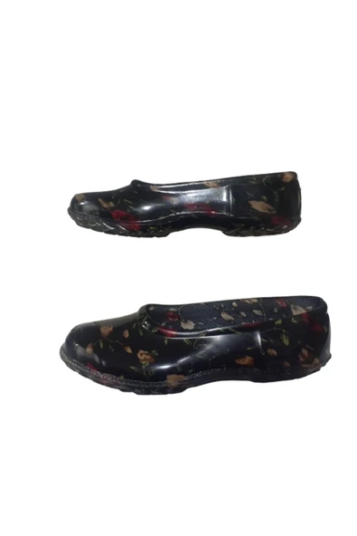 Emek Kadın Lastik Siyah-Kahve Laleli Kaymaz Taban İş Ayakkabısı emek320-22 - Resim 4