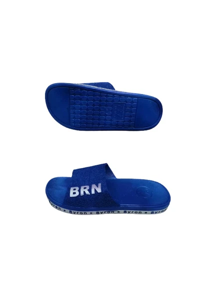 Byron Brn B050-10 Unisex Lacivert Beyaz Kaymaz Taban Deniz Plaj Havuz Günlük Yürüyüş Terlik - Resim 3