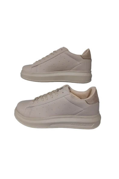DarkStep Bej Bağcıklı Unisex Günlük Şık Spor Ayakkabı - 4
