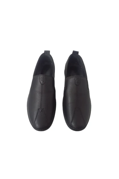 Golden Hakiki Deri Siyah-Lastikli Günlük Erkek Ayakkabı - Resim 2