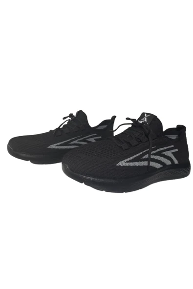 LUXERY Siyah Triko Günlük Spor Ayakkabı - Resim 4