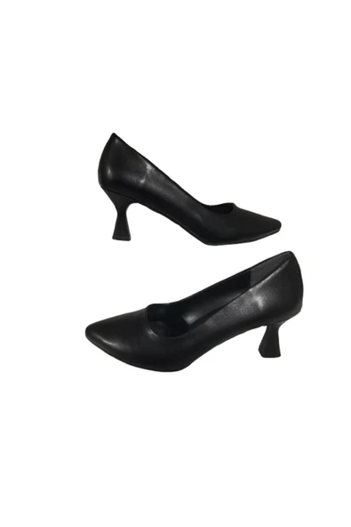 Nirvana Shoes Kadın Siyah Kısa Kadeh Topuklu Abiye Ayakkabı ürün görseli