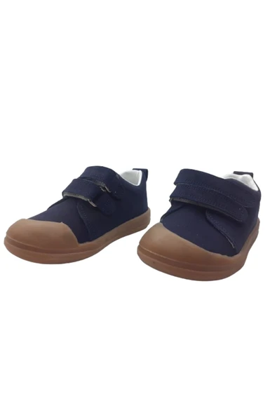 MOMY Erkek Bebek Lacivert Hakiki Deri İlk Adım Yürüyüş Ayakkabı mmy659-11 - Resim 2