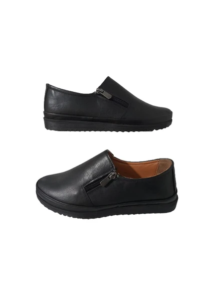 Humes Hand Made Humes Kadın Yüzde Yüz Hakiki Deri Günlük Şık Siyah Ayakkabı ürün görseli