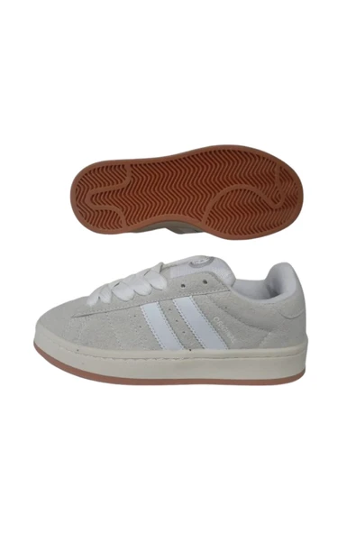 BS BLACK SEA Black Sea Unısex Buz Beyaz Süet Kalın Bağcıklı Günlük Ayakkabı BCS957-22 - Resim 5