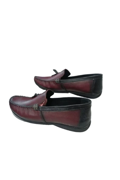 N S R Erkek Bordo Loafer Ayakkabı - 5