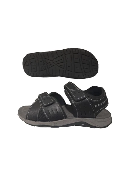 GEZER 00094 Siyah Cırtlı Erkek Sandalet - 5