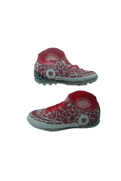 TİWİNGO Erkek Çocuk Kırmızı-Beyaz Çoraplı Halı Saha Futbol Ayakkabısı ürün görseli