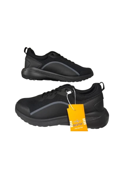 Best Of Bestof Siyah Fileli Hafif Erkek Yürüyüş Günlük Ayakkabı ürün görseli