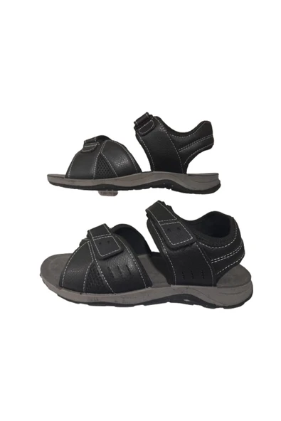 GEZER 00094 Siyah Cırtlı Erkek Sandalet - 4