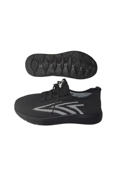 LUXERY Siyah Triko Günlük Spor Ayakkabı - Resim 3