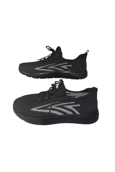 LUXERY Siyah Triko Günlük Spor Ayakkabı - Resim 5
