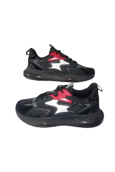 BOULDER Erkek Siyah-Kırmızı Ortopedik Air Taban Günlük Yürüyüş Ayakkabısı BLDR029-111 ürün görseli