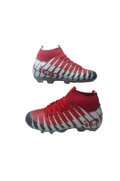 FREELİON Freelion Erkek Siyah Kırmızı Çoraplı Krampon Futbol Ayakkabsı